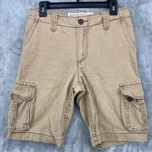 VTG Aeropostale Men's A87 Cargo Shorts Size 27 (30x11) Utility‎ Beige Khaki Y2K